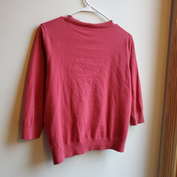 Talbots Salmon Button Down Cardigan Size Petite Medium - Picture 9 of 16